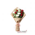 Feel love - White an Red Roses Bouquet 7428- send flowers to vietnam-240321