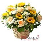 Happy morning - Sunflowers Basket 7439-send flowers to vietnam-250321