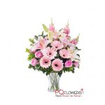 Pink moment - Gerberas and Lilies Vase 7245-send flowers to vietnam-220321