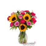 Happy Mom - Roses and sunflowers Vase 7670 -vietnam-020421