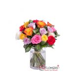 Rainbow sky - 20 Mix roses Vase 7663-vietnam-030421