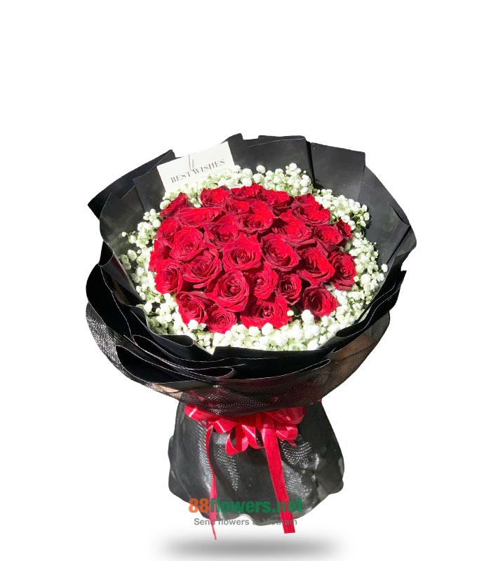 Burning Heart Bouquet Rose Bouquet