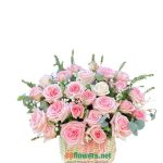Sweet Pink Rose Basket